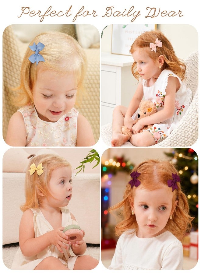 doboi 50PCS 2'' Baby Hair Bows Clips Fully Lined Tiny Grosgrain Boutique Solid Ribbon Mini Bows Alligator Clips for Girls Teens Infants Kids Toddlers Newborn - Image 3
